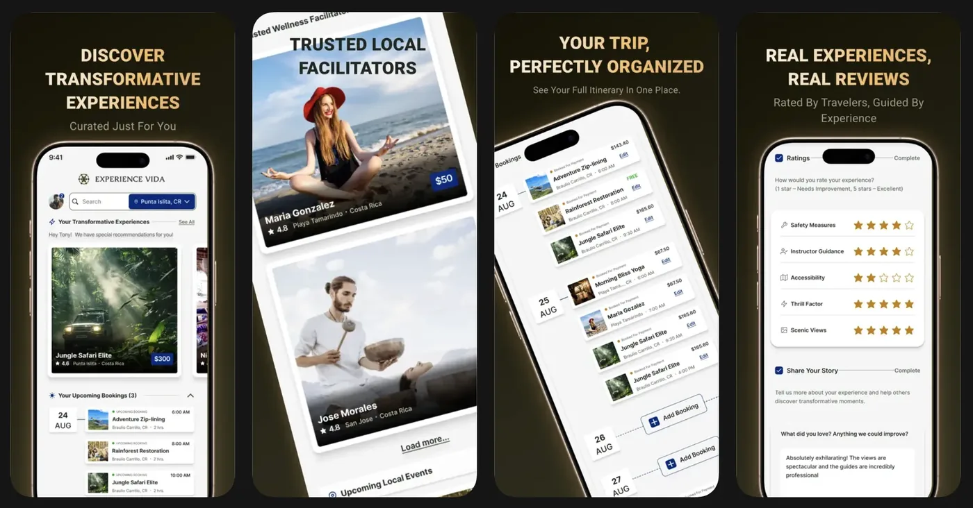 Experience VIDA app screens